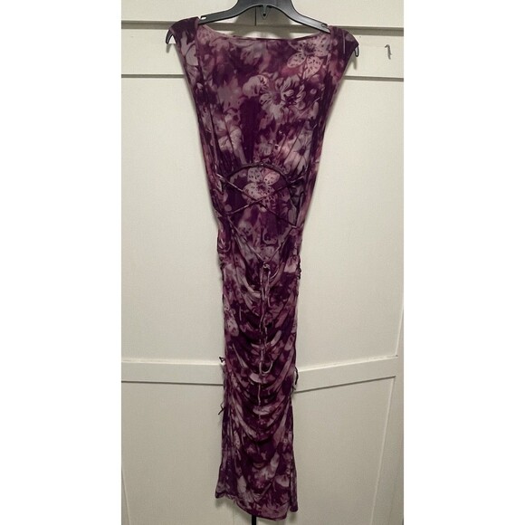 Free People Take Me Away Midi Sleeveless Open Back Dress $148 Purple Size M NWOT - Picture 6 of 7
